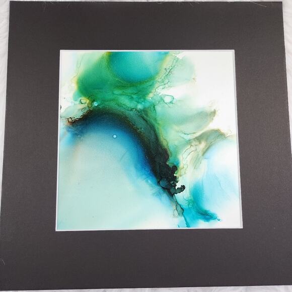 Original Alcohol Ink on Grafix & Matted in Black - Picture 4 of 5